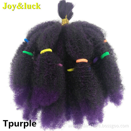 Wholesale Price Wig 20 Strands Natural Puffy Soft Kinky Curly Crochet Braiding Hair Extension Green Color Synthetic Curl Wigs